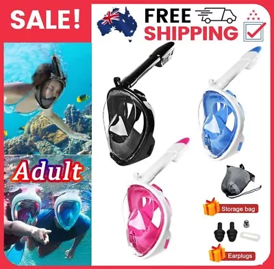 Adult Full Face Snorkel Mask Snorkeling Set Diving Goggles For GoPro Swim New • $3.66