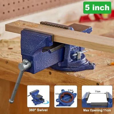 5  Bench Vise With Anvil Swivel Locking Base & Head Table Clamp Heavy Duty Vice • $43