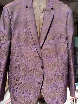 Mens Van Heusen Blazer Purple Gold Paisley • $34.99