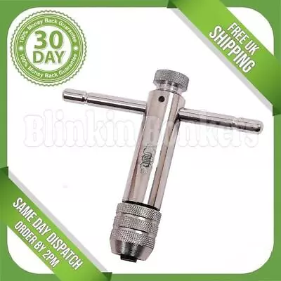 Ratchet Tap Wrench M5-m12 Reversible Holder Tee T Bar Handle For Tap Die Sets • £6.69