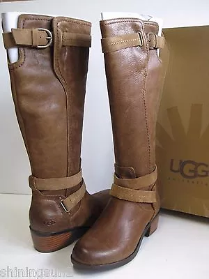 Ugg Darcie Women Tall Boots Leather Chestnut Us 5 /uk 3.5 /eu 36 /jp 22 • $149.99