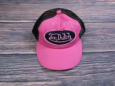 Von Dutch NEW Baby Kids Black Pink Trucker Hat Vintage VTG 90s Snap Back • $13.99