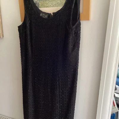 £7.50 • Buy AFTER SIX By RONALD JOYCE Size 12 Black  Silk Evening Dress With Bead Work