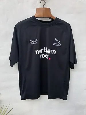 Newcastle Falcons Training Shirt 2008-2009 Cotton Traders Men's 2XL Black Rare • £29.99