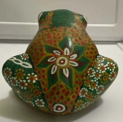 Terra Cotta Pottery FROG Hand Painted • $12.99