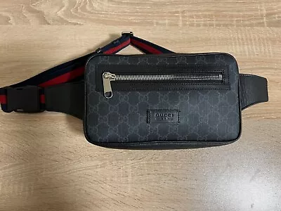 Pre-owned Gucci Black Gg Supreme Canvas Belt Bag For Men • $490