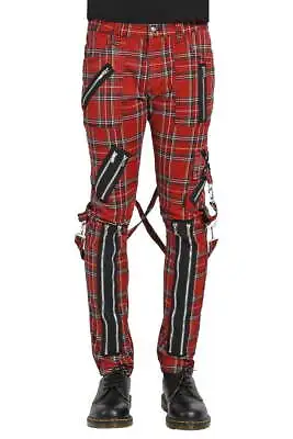 Tripp NYC Mens Punk Bondage Pants [Red Plaid] - Bondage Pants Grunge Punk • $111.99