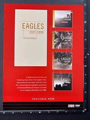 EAGLES - 1972 TO 1999 SELECTED WORKS 8X11  Original Magazine Advert M83 • $6.21