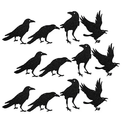 Halloween Black Crow Decoration 32pcs Realistic Cutouts • £12.19