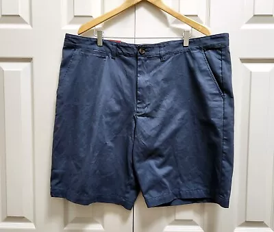 NWT Men's Merona Flat Front 100% Cotton Casual Steel Blue Chino Shorts Sz 42 • $19.99