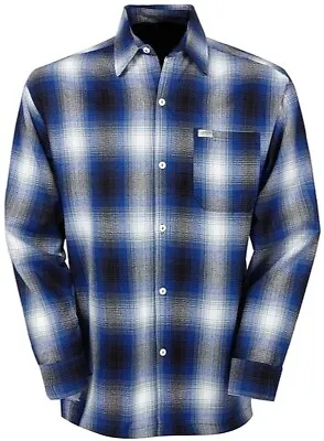 Caltop Royal Blue Ombre  Shirt Old School Og  Lowrider Chicano Biker Flannel • $39.95