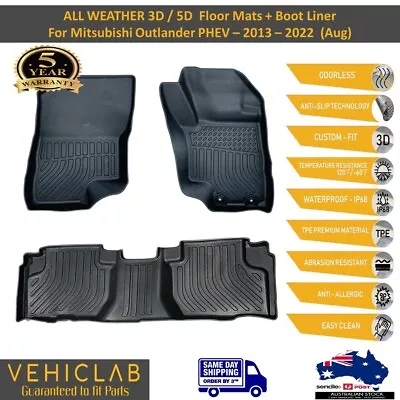 $155 • Buy 3D /5D TPE All Weather Floor Mats Liner For Mitsubishi Outlander PHEV 2013- 2021