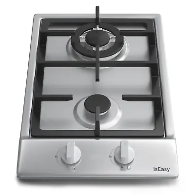 Gas Stove Top With 2 Burner Built-in Gas Cooktop 12 Inch Stainless Steel NG/LPG • $81.79