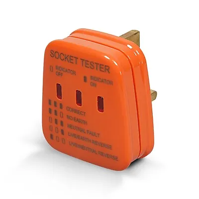 Uk Mains Plug In Electrical Socket Tester Safety Fault Tester Power Tester - NEW • £6.99