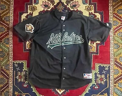 Rawlings 2001 Oakland Athletics Jersey 100 Seasons Size 52 A's Black Authentic • $199.99