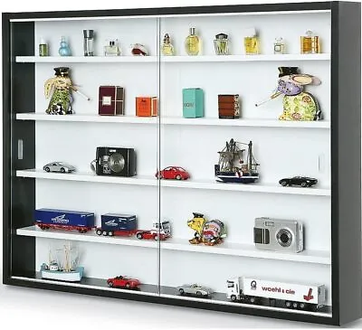 £55 • Buy Modern Wall Display Cabinet Glass Laminated Models Collections Shelf Beech