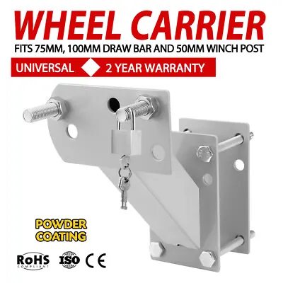 $31.95 • Buy MOBI Spare Wheel Carrier Tyre Holder Bracket For Caravan Boat Trailer & Lock