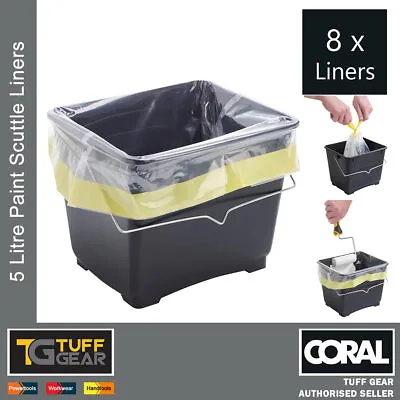 8 X Coral Trade 5 Litre Paint Scuttle Liners Decorators Roller Tray Bucket • £4.95