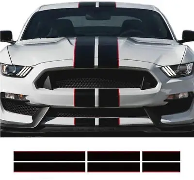 Graphic Racing Stripes Sticker For Ford Mustang GT500 GT350 Hood Roof Tail Decal • $65.79