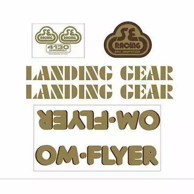 SE Racing - 80'S OM FLYER Decal Set In Gold With Brown Shadow - Old School Bmx • $60.50