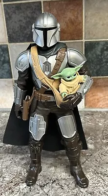 Star Wars Mandalorian Talking Figure With Grogu Baby Yoda Figure Hasbro 2022 VGC • £20