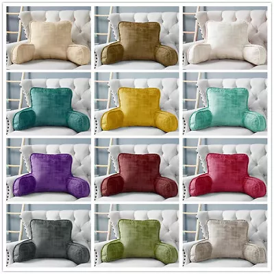 Multi Velvet Backrest Pillow Bed Cushion Support Reading Back Rest Arms Chair • $28.04