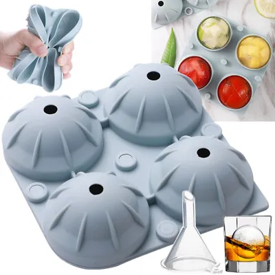 Whiskey Round Mould DIY Big Silicone Mold Sphere Large Ice Cube Tray Ball Maker • $11.95