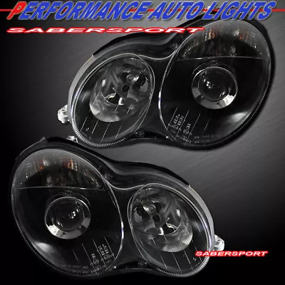 Pair Black Projector Headlights (Halogen Ver.) For 2001-2007 W203 C-Class Sedan • $249