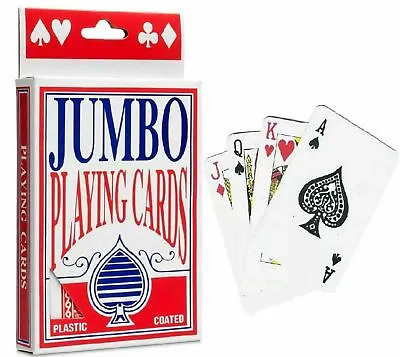 Jumbo Playing Cards Deck Extra Large Cards Playing Cards Pack Of 52 New • £2.99