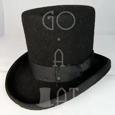 CLASSIC Wool Felt Mini Top Hat Women Fascinator Topper Party Tuxedo NEW | Black • $14.99