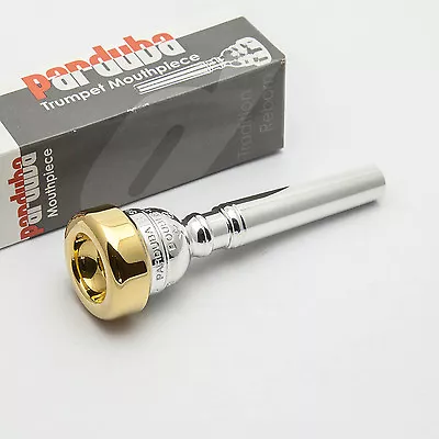 Parduba Double Cup H 24K Gold Rim & Cup Trumpet Mouthpiece NEW! • $151.19