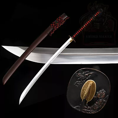 Nagamaki 117cm JP Naginata Katana Samurai Sword Brass Tsuba Full Tang Sharp • $0.99