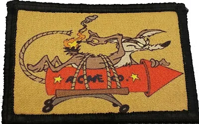 Wile E Coyote Morale Patch Funny Tactical Military USA Flag Badge • $8.49