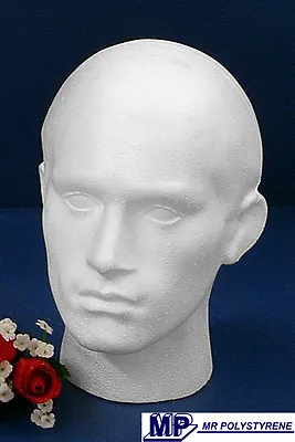 £14.22 • Buy 2 Polystyrene Male Mannequin Display Heads Brand New