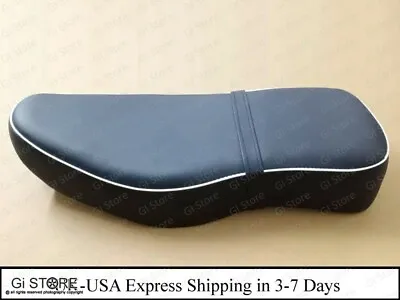 Brand New BSA Dual Seat Black Leatherite With White Beading Complete Seat • $131.99