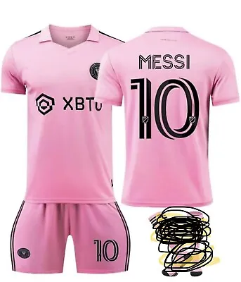 Messi #10 La Noche Kit - Kids Pink  Jersey  Shorts Set Size 24 5/6 Soccer • $24.99