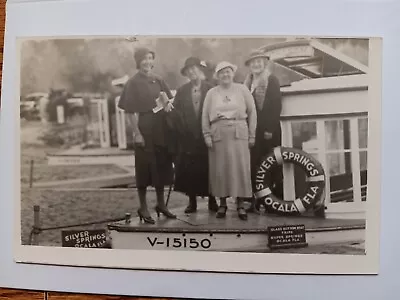 Vintage B/W Postcard: Ladies On A Glass Bottom Boat Silver Springs Ocala FL • $3.25