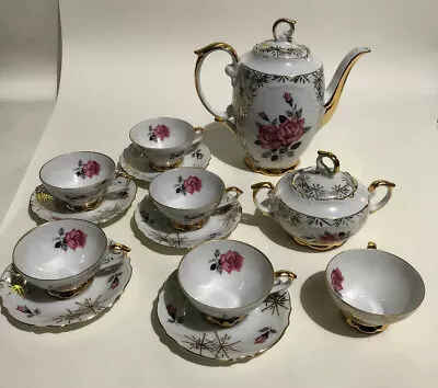 Antique Bavaria West Germany # 11 Tea Rose Set ( Set Of 6 Missing One Saucer) • $99