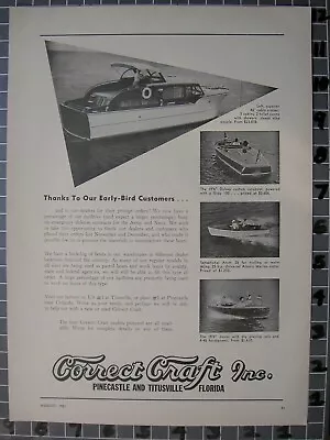 1951 Correct Craft Pinecastle Titusville Florida Boat Cruiser Fish  Fe95fe095 • $28.95