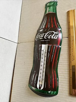 Vintage Coca Cola Thermometer  Bottle Shape Pre Owned 16 Inch Very Nice Cond • $55