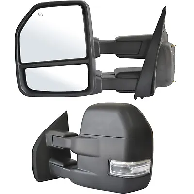Towing Mirrors For 2015-2020 Ford F150 Truck Power Heated LED Signal 8 Pin LH RH • $191.99