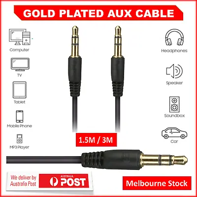 3.5mm Long AUX Cable Stereo Audio Input Extension Male To Male Auxiliary Cord AU • $4.20
