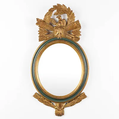 Vintage French Empire Design Wall Mirror Wood Carved Eagle • $980