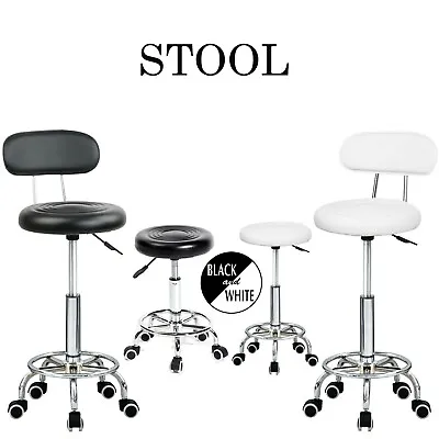 Swivel Stool Round Bar Stool Salon Chair Adjustable 360°Beauty Workshop Office • £20.99