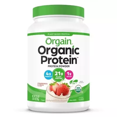 Orgain Organic Vegan Protein Powder Strawberries And Cream 2.03 Lbs • $25