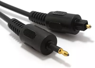 TOSLINK S/PDIF To MINI-TOSLINK 3.5mm Jack OPTICAL Audio Cable Black 0.5m 50cm • £7