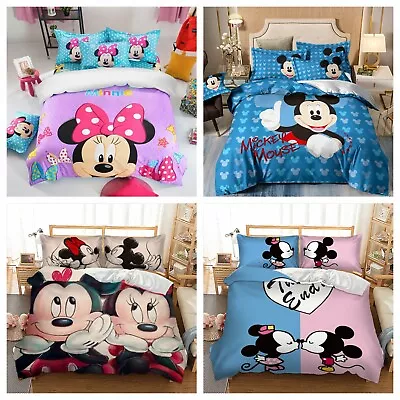 Soft Duvet Quilt Cover Mouse Minnie Mouse Bedding Set Single Double King Size • £21.99