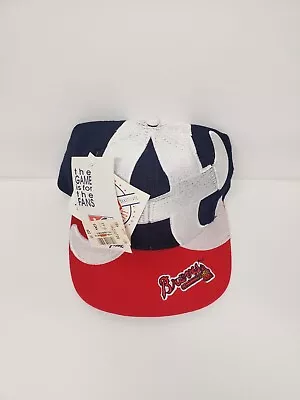 Vintage NWT Atlanta Braves Big Logo The Game Snapback MLB All Over • $324.99