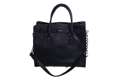 Michael Kors Black Silver Hamilton Saffiano Tote Bag OSFA • $78.99