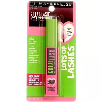 Maybelline Great Lash Lots Of Lashes Washable Mascara Brownish Black 142 0.... • $17.34